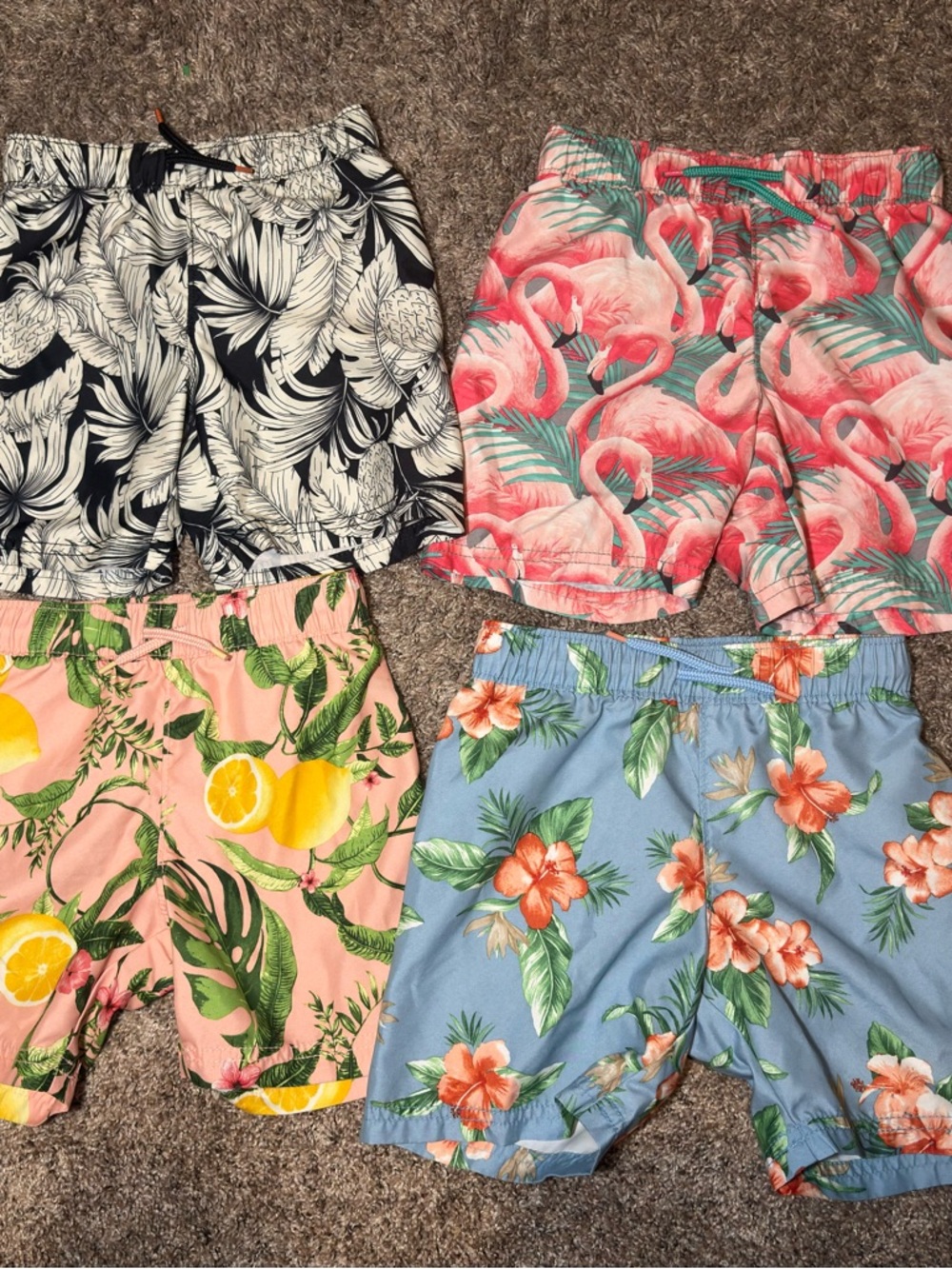 Old Navy Kids Tropical Swim Shorts - Pink Flamingo, Blue, Black, Peach